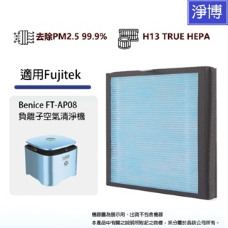 適用Fujitek富士電通 / Benice FT-AP08車用/USB兩用離子空氣清淨機替換用高效 HEPA 濾網濾芯