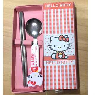 全新現貨凱蒂貓環保餐具組湯匙筷子組20元
