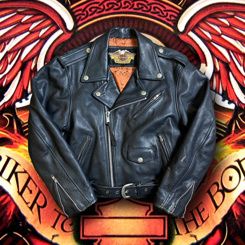 古著·Nuzi_s·Harley Davidson 哈雷 壓紋皮外套 J3043001 皮革外套 皮衣