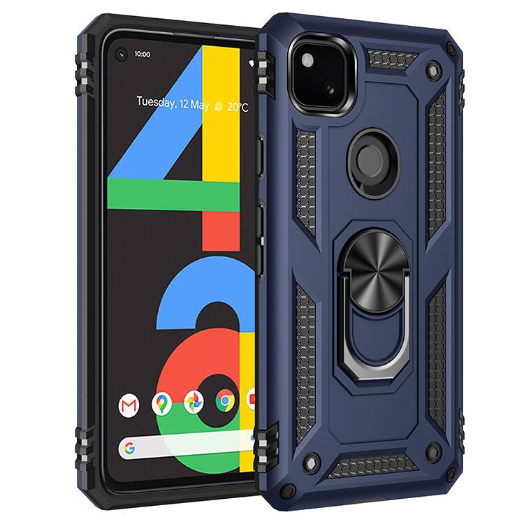 盔甲 谷歌 Google Pixel 4A 手機殼 防摔 保護套 pixel4a 磁吸車載 指環支架 全包 矽膠套 外殼