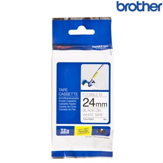 【含稅店】Brother兄弟 TZe-FX251 白底黑字 標籤帶 可彎曲纜線護貝系列 (寬度24mm) 標籤貼紙 色帶