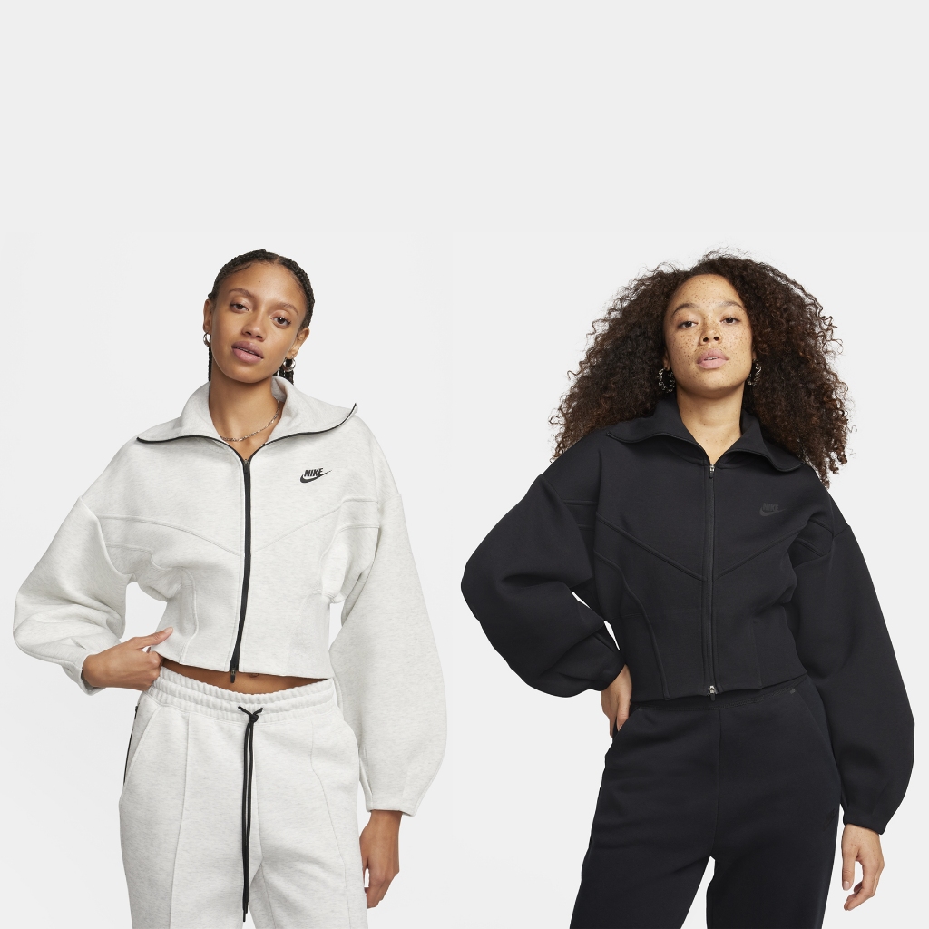 [歐鉉]NIKE NSW TECH FLEECE 短版 寬鬆 雙拉鍊 運動外套 女生 FN2524-013-010