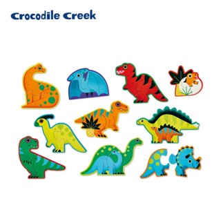 【 美國 Crocodile Creek 】形狀認知桶裝拼圖-恐龍世界