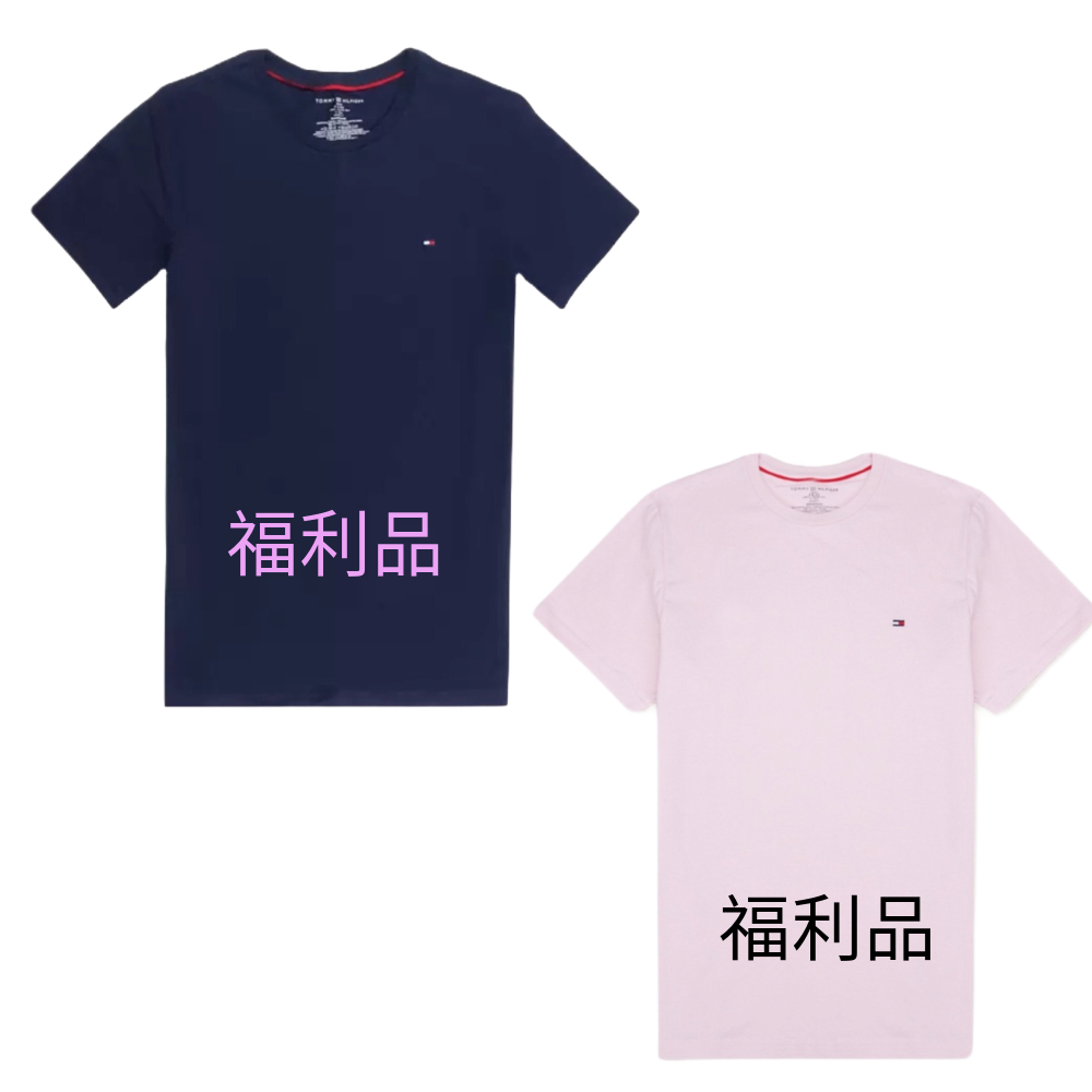 福利品 TOMMY 小標LOGO 短袖T恤 有汙漬 深藍XL 粉色M 09T3139