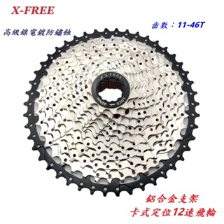 《意生》X-FREE 鋁合金支架卡式定位式飛輪 12速飛輪 11-46T 自行車12速卡式飛輪 單車12速卡式定位飛輪