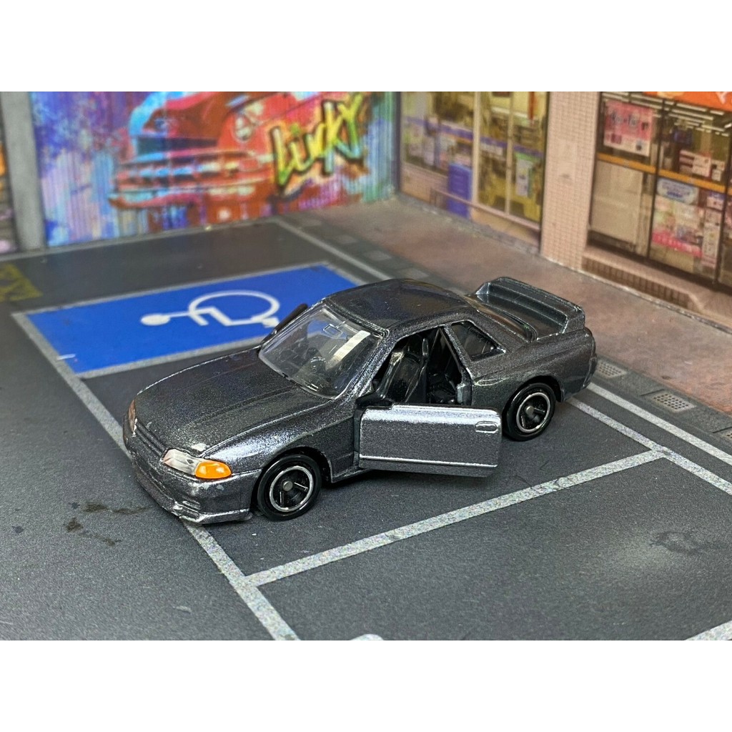 TOMICA-A16-無盒戰損-NISSAN GTR R32 鐵灰