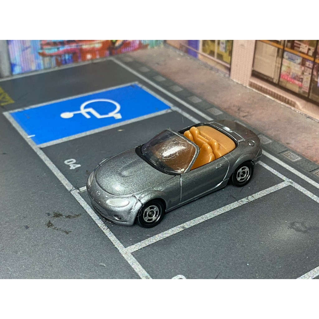 TOMICA-A19-無盒戰損-MAZDA Roadster-敞篷跑車銀