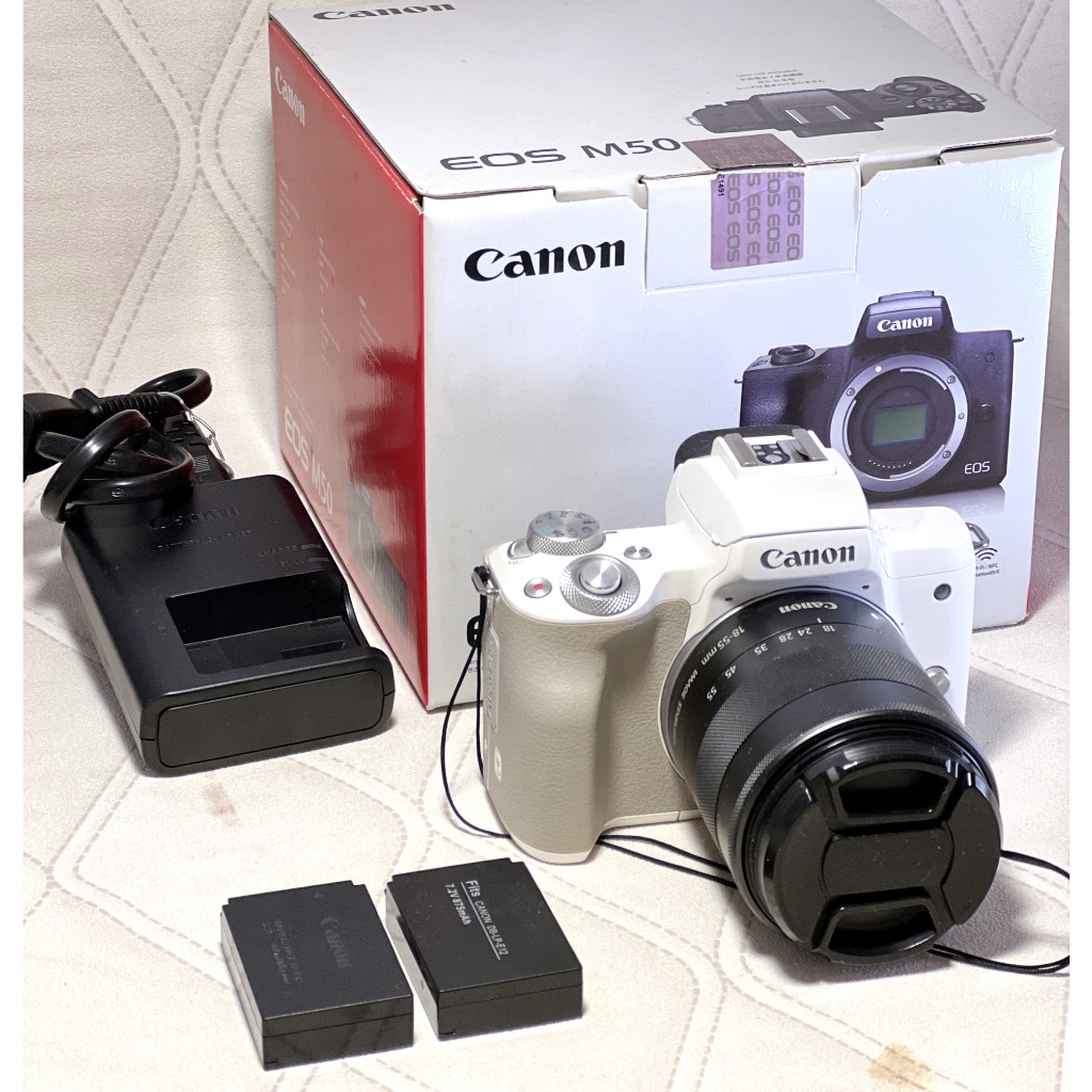 白色Canon EOS M50 高質感白色限量相機，一手公司貨 僅拍攝1400張（鏡頭拆賣）