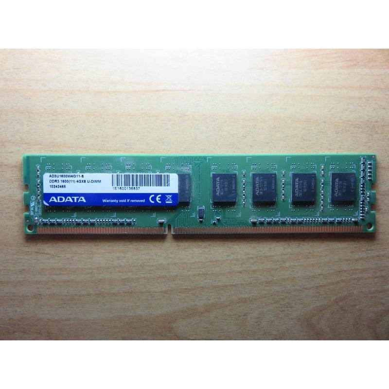 D.桌上型電腦記憶體-威剛ADATA 4G DDR3 1333 雙面 AD3U1600C4G11-S 終保-直購價80