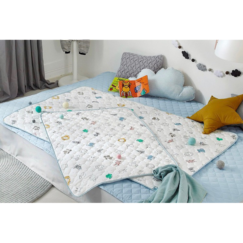 🔥Prielle Anifarm🔥韓國 棉質兒童絎縫防水保潔墊 75*100cm 尿床 清潔 兒童床墊 寵物