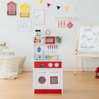 【現貨】【Teamson Kids】馬德里木製家家酒兒童廚房玩具-紅色 兒童玩具 寶寶學習教材 學齡前玩具 刺激腦力