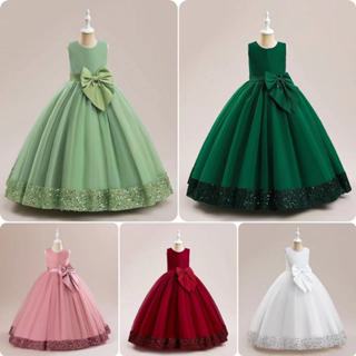 【Cherry】新款女童禮服中大童網紗亮片花邊蓬蓬公主裙兒童走秀禮服裙洋裝鋼琴小提琴表演服演出服LP399