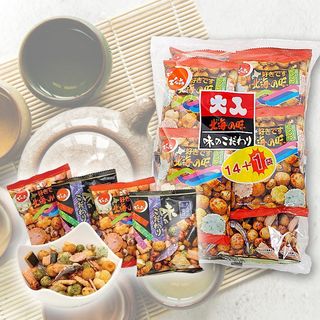 日本 傳六 什錦豆 15入 (好味餅x7+北海之味x8) 鹹香涮嘴 豆果子 零食【小三美日】空運禁送 DS012389