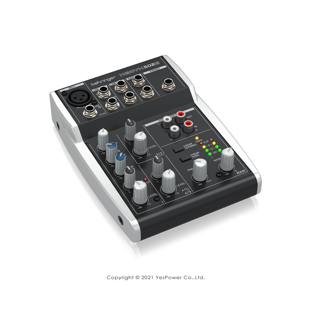 【含稅】XENYX 502S Behringer耳朵牌 高級模擬 5 輸入混音器/USB/立體聲