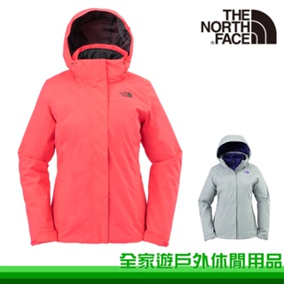 【全家遊戶外】The North Face 美國 女 DV 化纖兩件式外套 桃紅 灰 保暖外套 登山外套 防水 3L94