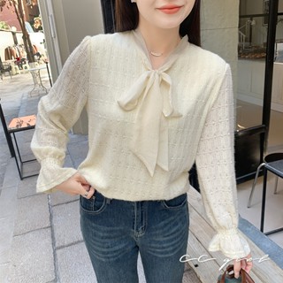 CCGIRL中大尺碼 輕熟名媛飄帶氣質翩翩V領公主袖上衣-適M～5L《 31909》大尺碼女裝 中大尺碼上衣