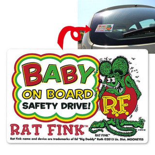 【MOONEYES】 Rat Fink Baby on Board 車上有Baby提示貼紙 [RDF044]