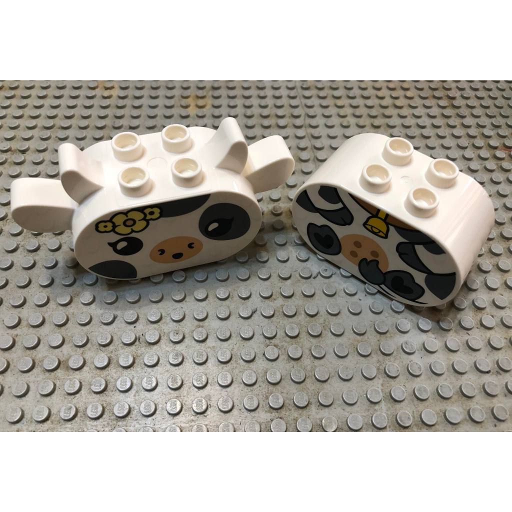 單面印刷【點點小豆】lego 樂高積木 DUPLO 得寶 乳牛 標誌 配件 2 個 一組 如圖！