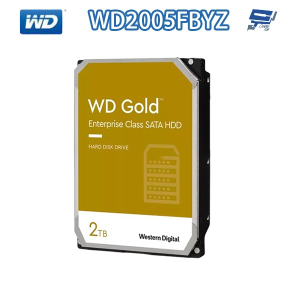 昌運監視器 WD Gold 2TB 3.5吋 金標 企業級硬碟 (WD2005FBYZ)