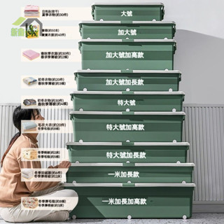床底收納箱 扁平特大號衣服床下整理箱 塑膠家用帶輪抽屜式儲物箱子 床底收納箱 滑輪雙面開蓋整理箱 收納箱大容量 置物箱