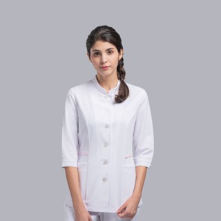 paqqo 女護理師/護士服｜舒適透氣立領七分袖上衣-CA系列(2色) MIT臺灣製造 診所醫院工作服 【超取免運 】