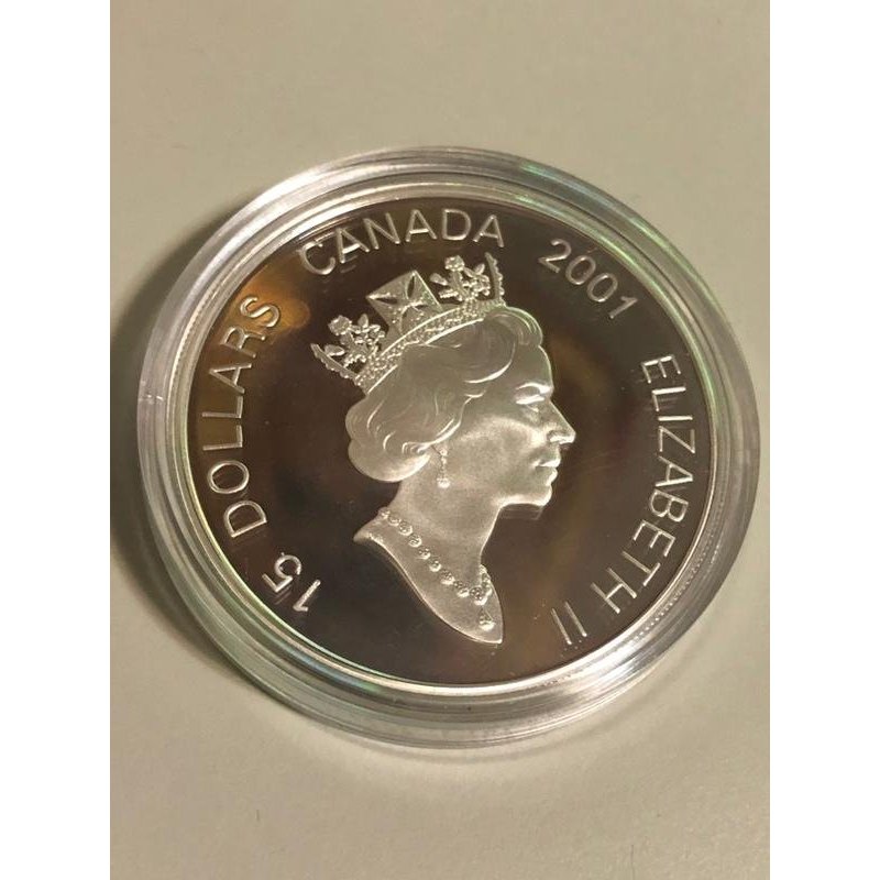 加拿大鍍金浮雕生肖銀幣 2001年 蛇年 1 oz 銀幣