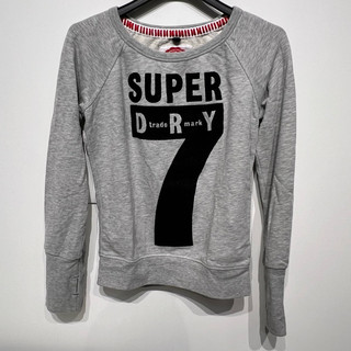 老麥嚴選 Superdry 極度乾燥 長袖大學T 灰色 二手 女XS號 DA1314V
