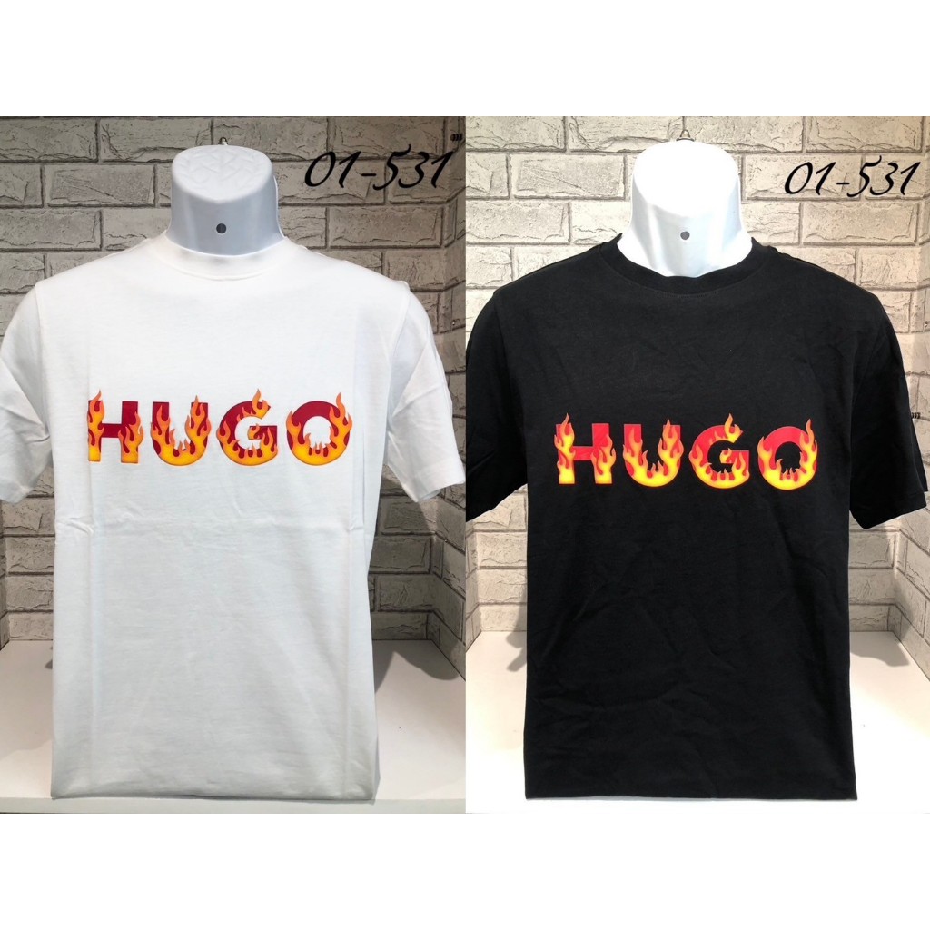 高雄凡賽斯歐洲精品 HUGO BOSS BOSS 胸前火焰字體 素面 白色 黑色 短T/T-SHIRT