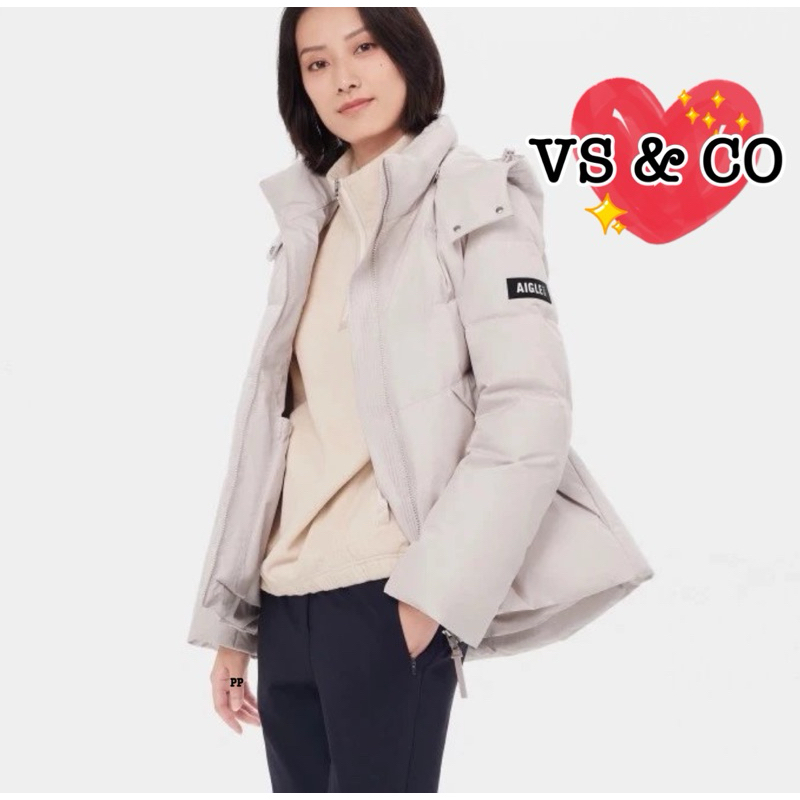 💖VS &amp; CO💖歐洲outlet代購 Aigle艾高90%鵝絨防風防水輕羽絨風衣外套 中長版羽絨外套