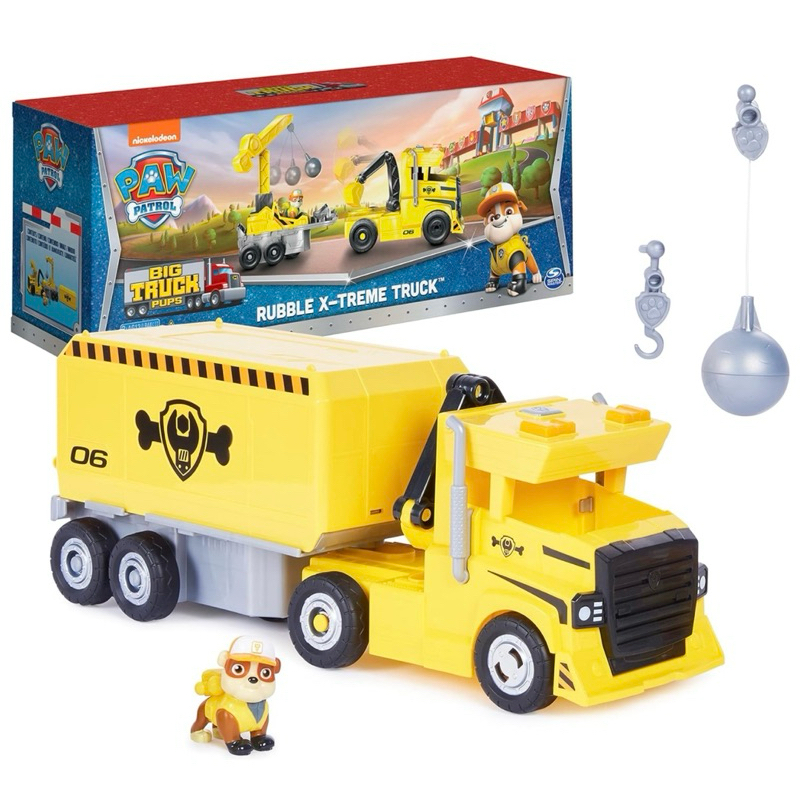 美國正版 汪汪隊 小礫 2合1 變形 超級 大卡車 吊車 挖土機 聲光玩具 起重機 兒童 卡車 工程車