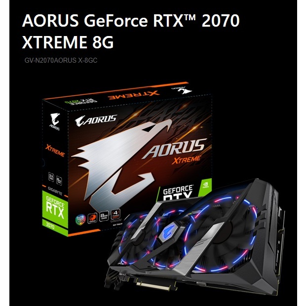 AORUS GeForce RTX™ 2070 XTREME 8G (二手良好顯卡)