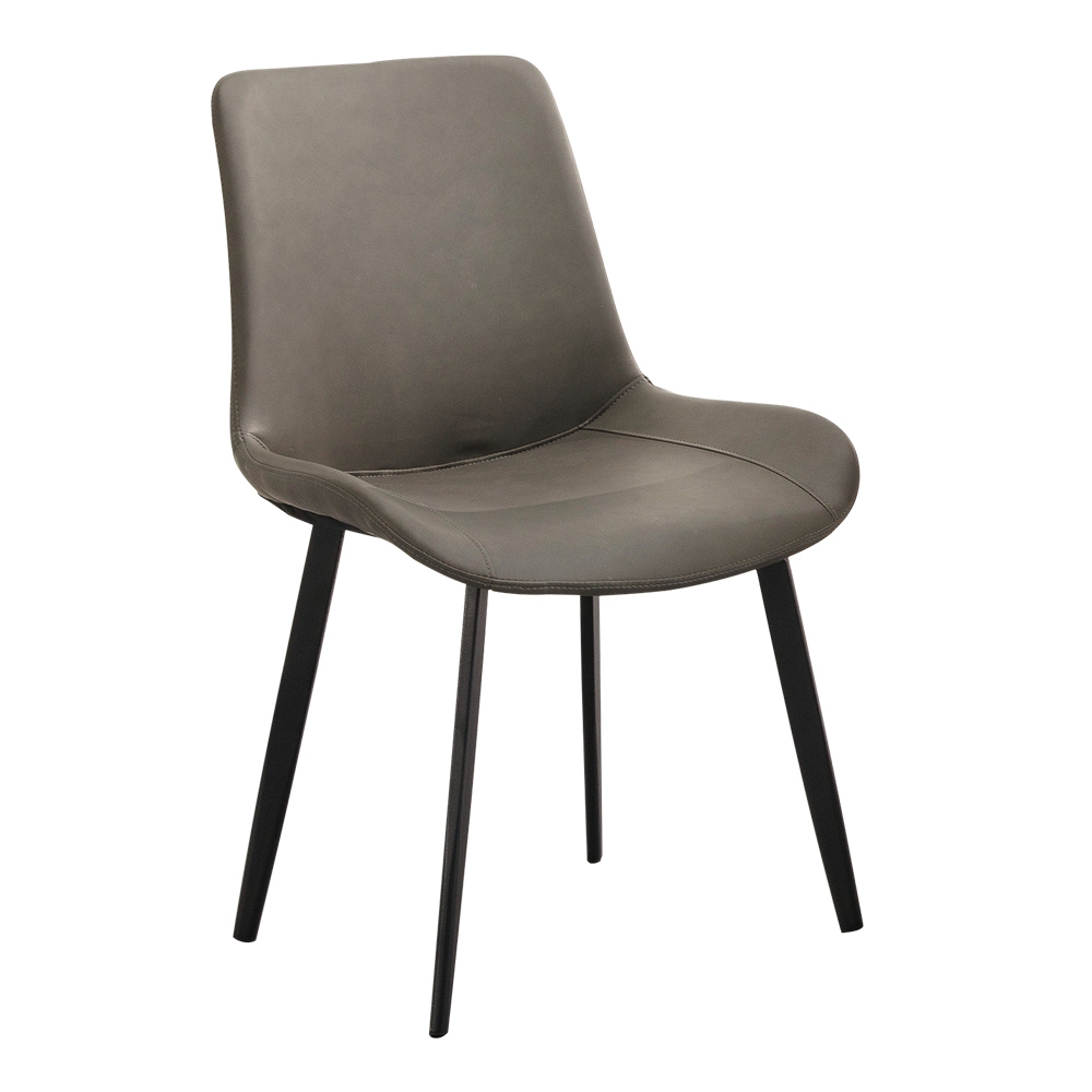 Boden-尼凱特工業風灰色皮革餐椅/單椅/休閒椅/洽談椅/商務椅