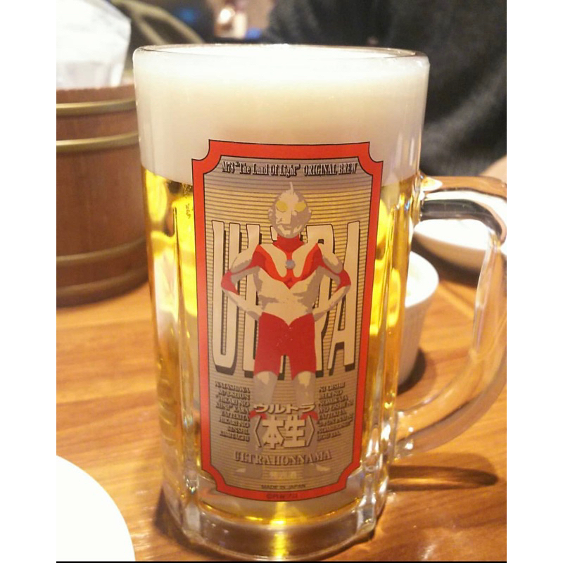 {超人力霸王｝日本製 啤酒杯 怪獸酒廠限定 yebisu Asahi Sapporo suntory 杯