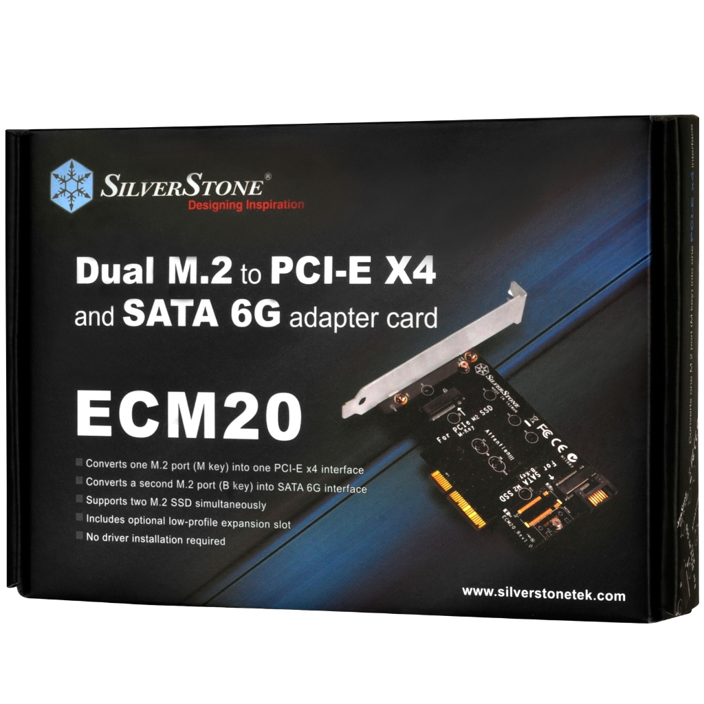 小白的生活工場*銀欣 雙M.2固態硬碟轉PCIe X4與SATA 6G擴充卡~SST-ECM20