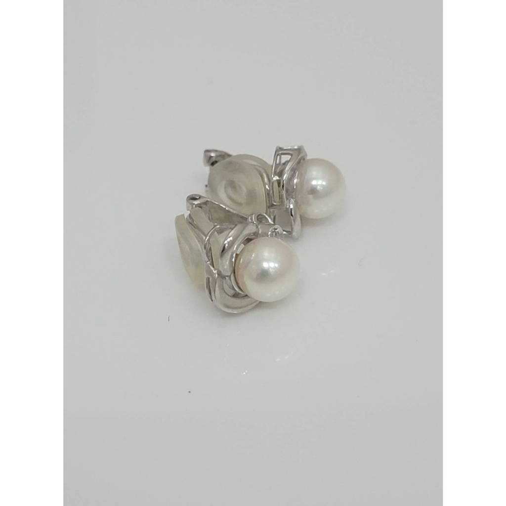 天然珍珠鑽石耳環(夾式)-台北市瑞泰流當品A0214