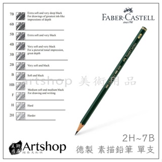 德國 FABER 輝柏 9000 藝術家繪圖素描鉛筆 (2H-7B) 德製 單支