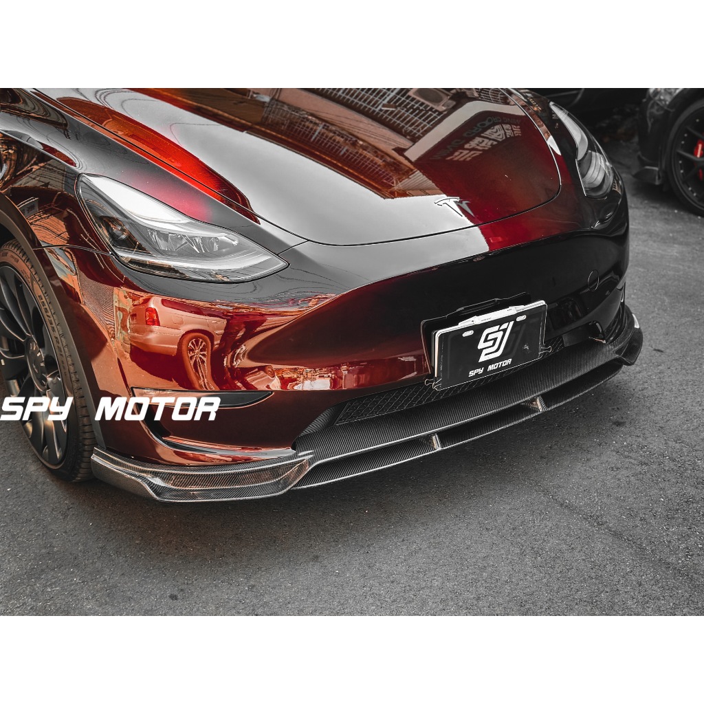 【SPY MOTOR】特斯拉 Tesla Model y 碳纖維前下巴 碳纖維空力套件