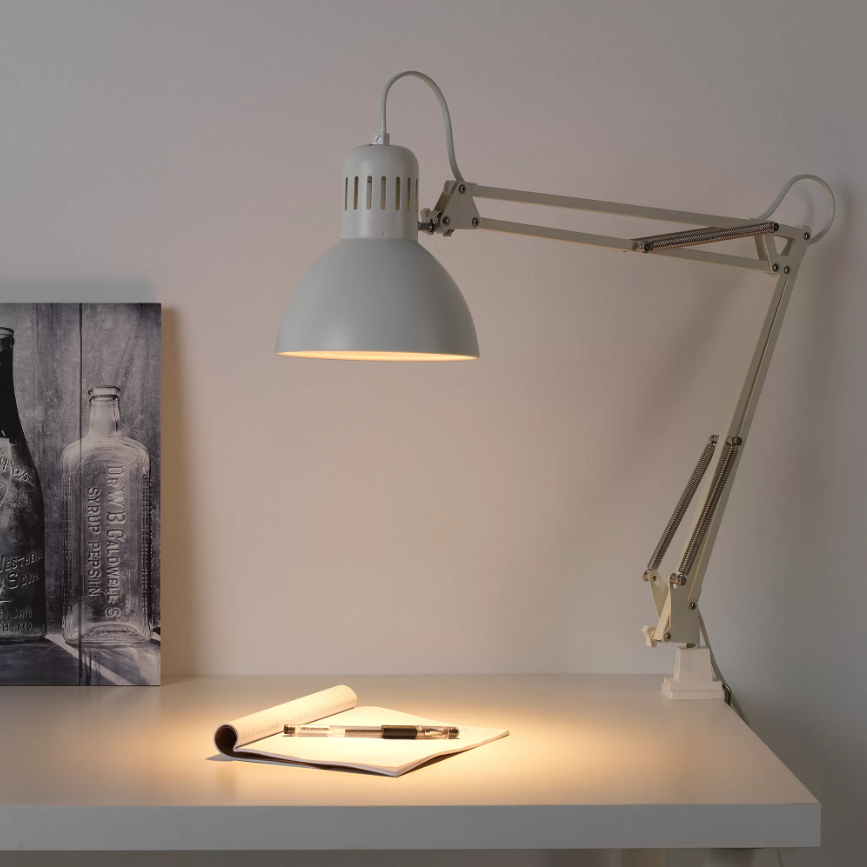 IKEA 檯燈, 閱讀燈, 工作燈, 白色 TERTIAL (不含燈泡)