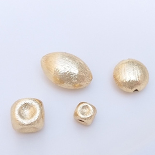 宏雲Hongyun-Ala-0801--保色14K包金拉絲方珠扁圓饅頭珠橢圓隔珠diy耳環手鏈飾品配珠材料