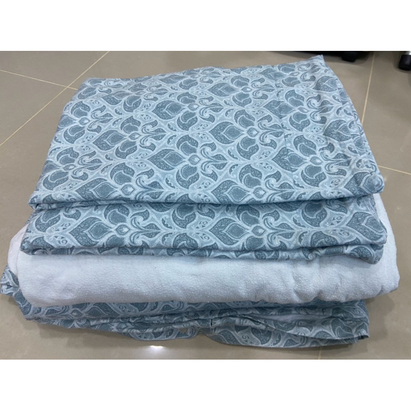 葡萄牙製100%純棉雙人寢具（好市多購入）加贈二手保潔墊