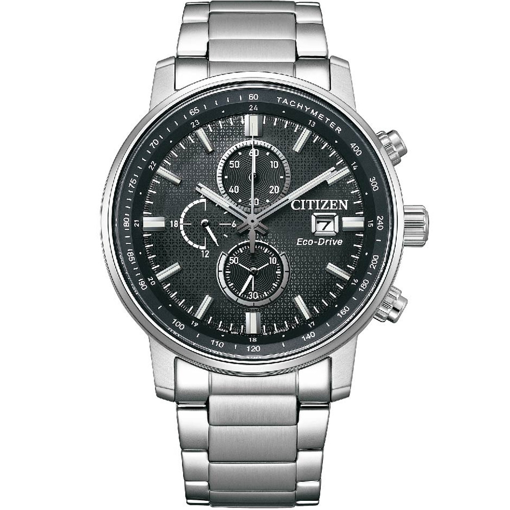 CITIZEN 星辰 亞洲限定 情人節推薦款 光動能計時手錶-黑43mm/CA0840-87E