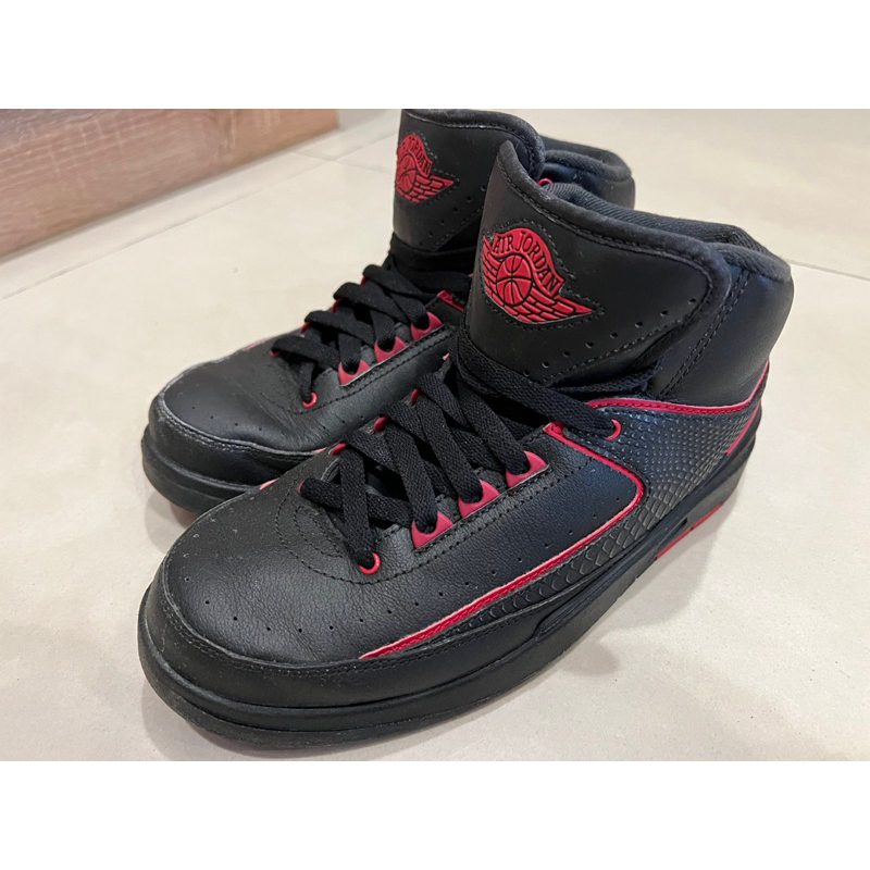 【NIKE】AIR JORDAN 2 黑紅aj2 喬丹2代us7y uk6 25cm