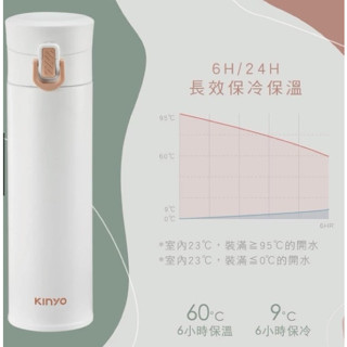 kinyo 304不鏽鋼超輕量彈蓋保溫杯(全新未拆封)