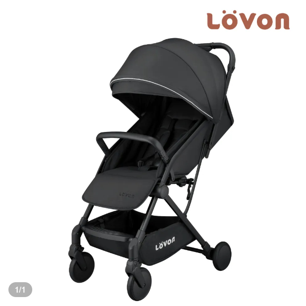 【LOVON】GENIE 輕量秒收嬰兒手推車-(黑/灰)