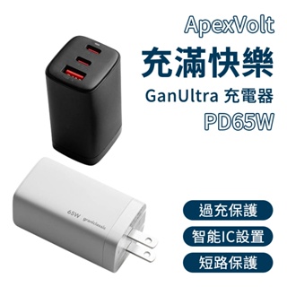 GC ApexVolt PD 65W GanUltra 充滿快樂 電源供應器 充電頭 65W充電頭 適用iPhone手