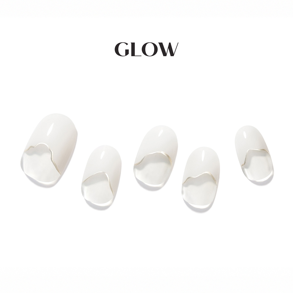 【DASHING DIVA】GLOW薄型凝膠美甲貼_水漾白 可修剪 免照燈 新品