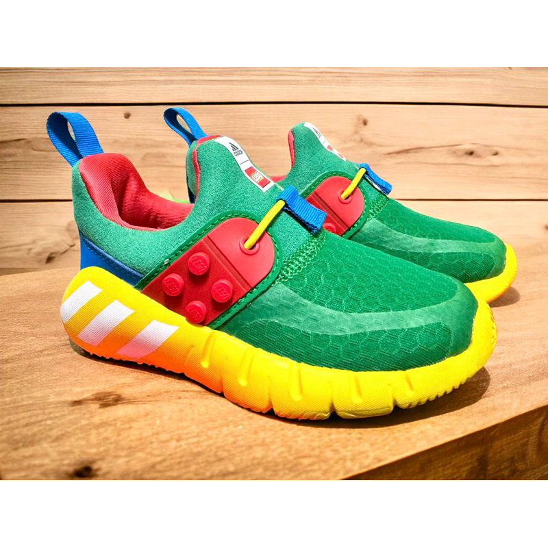 adidas LEGO 樂高聯名鞋小童 綠黃14cm