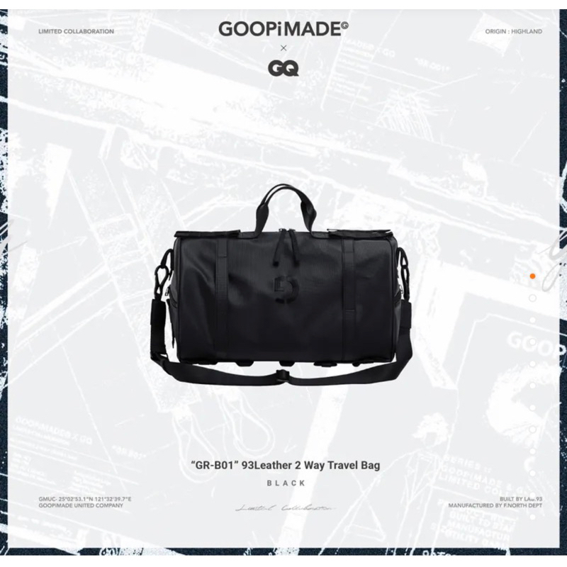 “GR-B01” 93Leather 2 Way Travel Bag GOOPiMADE x GQ III