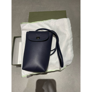 全新Longchamp LE PLIAGE XTRA 裝飾皮革滾邊的手機殼藍紫色
