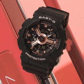 CASIO 卡西歐 BABY-G 玫瑰金 休閒運動雙顯錶-黑 BA-110XRG-1A/43.4mm